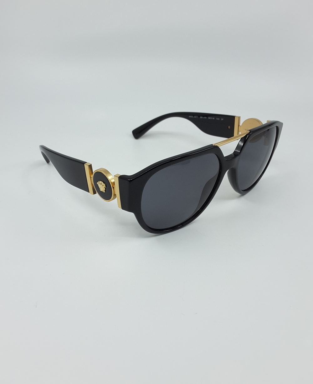 VERSACE Men's Black Polarized Sunglasses 4371 GB1/81